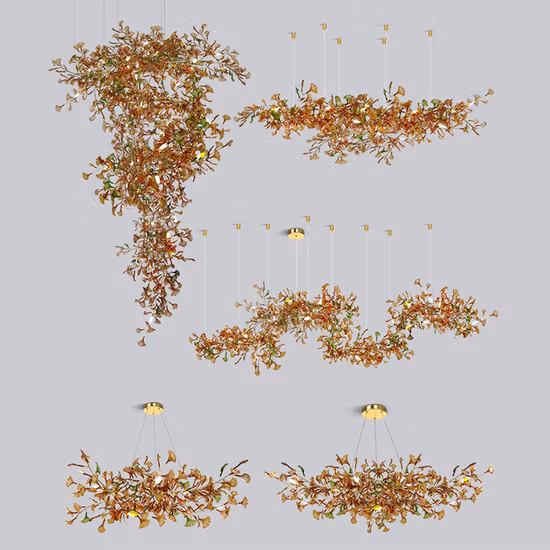 Nordic Ginkgo Leaf Pendant Light Dining Room Custom Lamps Living Room Chandelier