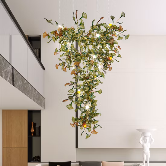 Nordic Ginkgo Leaf Pendant Light Dining Room Custom Lamps Living Room Chandelier