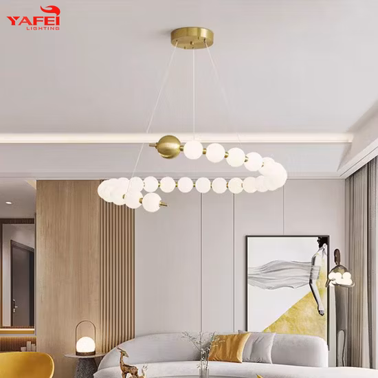 Lampadario a sospensione a soffitto moderno nordico dal design in vetro di lusso