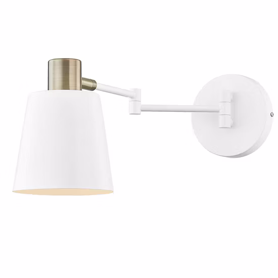 Jlwg017 Sconce da parete in stile loft industriale in nero opaco con braccio oscillante