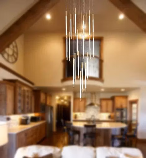 Lampada a sospensione di design, tavolo da pranzo, lampadario a LED